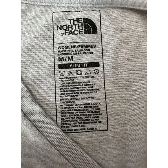 The North Face T-Shirt Size‎ M Womens Gray Athletic Short Sleeve V-Neck - Picture 3 of 4